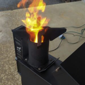 50 BMG Rocket Stove with electric generator